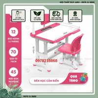 ( Tặng đèn học ) Bộ bàn ghế học sinh tăng giảm chiều cao chống gù thông minh cho bé HTDkids B02 (Size 70CM)