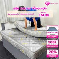 [ TẶNG DRAP ] Nệm dày 15cm nệm cao su tổng hợp Việt Mỹ Latex đủ kích thước bảo hành 10 năm