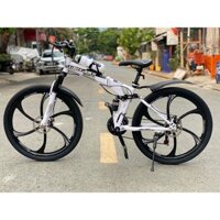 [ TẶNG FULL PHỤ KIỆN] Xe đạp leo núi Laux Jack Gấp Gọn 26inch BH 2 năm, gấp gọn, hấp thu sốc, Chính Hãng