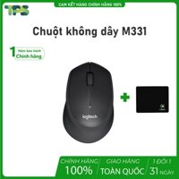 [ Tặng kèm lót chuột và Pin ] Chuột không dây Logitech M331 Silent Plus - giảm ồn, USB, PC/ Laptop