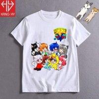 ( tặng kèm móc khóa ) Áo Thun Chibi Toàn Bộ Thành Viên Hero Team Mini Word F091
