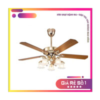 [ Tặng Kèm Móc Treo ] Quạt trần đèn kiểu dáng tân cổ điển | Quạt trần 5 cánh trang trí phòng khách co điều khiển từ xa