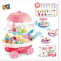 [ tặng kèm pin ] Đồ chơi xe đẩy bán kem size lớn có nhạc 30 món vui nhộn