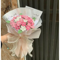 ( tặng kèm thiệp và túi )bó hoa lưu ly bằng len 20 bông xinh xắn làm quà tặng 8/3, 20/10, 14/2 , decor trang trí