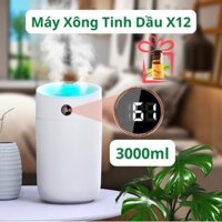 [ TẶNG KÈM TINH DẦU ] Máy xông tinh dầu tạo ẩm phun sương 3000ml cao cấp đời mới - X12