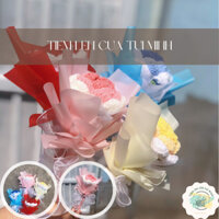 🔥[ TẶNG KÈM TÚI ] Hoa hồng len 1 bông handamde cute, món quà ý nghĩa tặng mẹ, người yêu, người thân, bạn bè, vào các dịp
