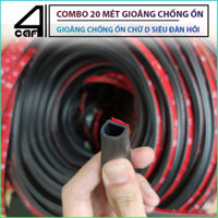 [ Tặng keo 3M] Combo 20 mét gioăng chống ồn chữ D cho xe ô tô, Ron chống ồn cho xe hơi xe ô tô, gioăng chữ D chống ồn