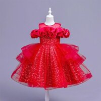 ( TẶNG KẸP TÓC NƠ) váy công chúa bé gái , đầm noel đỏ cho bé từ 8-47kg ( mã 038 é