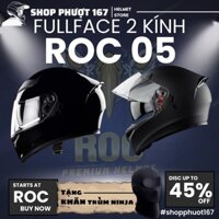 ( Tặng khăn ninja và che cằm) Nón fullface ROC 05 - mũ bảo hiểm roc 2 kính đủ màu chính hãng được tặng túi đựng nón