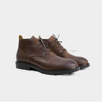 [ TẶNG LÓT TĂNG CHIỀU CAO ] RETRO 82 NÂU - Dr martens Giày da nam Đốc Phượt G2 - Tăng chiều cao 6cm - Da Bò Nguyên Tấm
