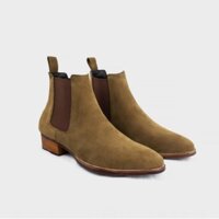 [ TẶNG LÓT TĂNG CHIỀU CAO ] Giày Chelsea Boot Da Lộn - MANZA Boots (Nâu) 2020 - Tăng chiều cao 6 cm
