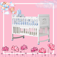 ( Tặng Màn ) Nôi cũi gỗ trắng HONALIFE cho bé, cũi đa năng 6in1_Tuti.kid