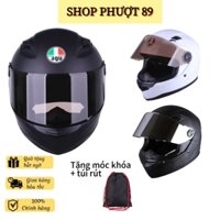 ( Tặng móc khóa + túi rút ) Mũ bảo hiểm full face AGU chính hãng - Shop phượt 89