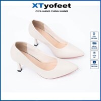 [ TẶNG QUÀ ]  Giày Cao Gót Nữ MŨI trơn Giày búp bê mũi nhọn nữ tính cao 5p - 7p Thương Hiệu XT YOFEET