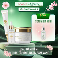 [ TẶNG SERUM HA MINI ] Combo Cao Ná.m, Serum, Kem Ch.ống Nắng Sâm Vàng MQ Skin