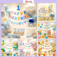 ( Tặng Số Tuổi ) Set Trang Trí Sinh Nhật Bé Trai Bé Gái, Bong Bóng Bay Happy Birthday