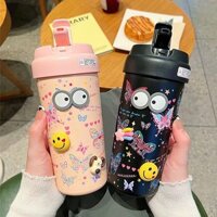 [ TẶNG STICKER MẮT] Ly giữ nhiệt Coffee Cup 550ml inox 316 cốc giữ nhiệt ống hút tiện lợi dễ thương