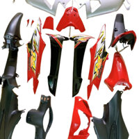 [ TẶNG TEM ] Bộ dàn áo xe WAVE RS - S100- 50cc - Alpha đời 2006-2016 màu Đỏ - nhựa ABS LOẠI ĐẸP