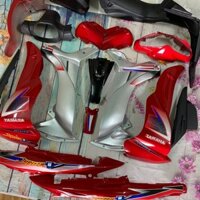 ( TẶNG TEM ) Bộ dàn áo xe Jupiter V  màu  ĐỎ CỜ - nhựa trắng ABS cao cấp