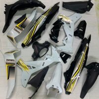 [ Tặng Tem ] Bộ Dàn áo xe Sirius RC màu  TRẮNG  ĐEN - nhựa ABS nguyên sinh LOẠI TỐT