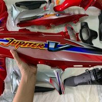 [ TẶNG TEM ] Bộ Dàn áo xe Jupiter V màu Đỏ  -nhựa trắng nguyên sinh ABS  cao cấp