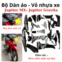 ( Tặng Tem ) Bộ Dàn áo xe Jupiter MX - Jupiter Gravita ( Mắt Cú ) màu Đen yếm trong bạc- nhựa nguyên sinh cao cấp LOẠI 1
