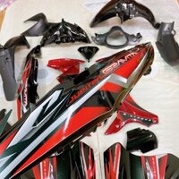 [ TẶNG TEM ] Bộ dàn áo xe Jupiter Gravita màu ĐEN ĐỎ ( mắt cáo ) - nhựa ABS - tem gra đỏ