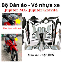 ( Tặng Tem ) Dàn áo xe Jupiter MX  [ Mắt Cú ]- Jupiter Gravita  màu BẠC ĐEN - nhựa nguyên sinh cao cấp LOẠI 1