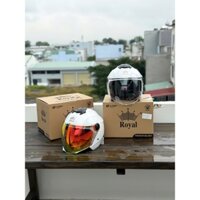 ( Tặng tem KYT và túi) MŨ BÀO HIỂM 3/4 ROYAL XH01 1 KÍNH MÀU TRẮNG BÓNG CHÍNH HÃNG 2025