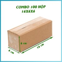 [ Tặng thêm 3 hộp khi mua combo 100 hộp ] Thùng giấy carton chuyên dùng đóng hàng giá rẻ kích thước 16x6x6.