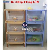 🍀 TBA SHOP 🍀 Kệ úp chén có nắp LỚN 3 ngăn-4 tầng- KT- 59.5 x 40.5 x 121 cm - DUY TÂN