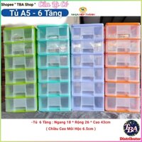 🍀 TBA SHOP 🍀 Tủ nhựa Nhỏ 6 Tầng Vừa Giấy A5 ( Ngang 18*Rộng 26*Cao 43cm ) ,Tủ nhựa tomi 6 tầng size A5