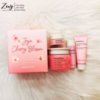 [ Tem Chính Hãng Nhập Khẩ ] Bộ Dưỡng Ẩm, Trắng Da Chiết Xuất Lá Hoa Anh Đào Innisfree Jeju Cherry Blossom Cream Duo Set