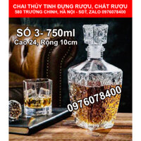 [ TGBR ] COMBO 2 Vỏ Chai Thủy Tinh Đựng Rượu 750ml, Bình Ngâm Rượu Dáng Pha Lê, CTT-03X2