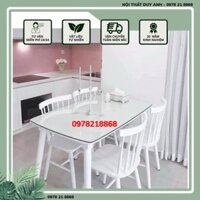 [ THANH LÝ ] Bàn Ăn 4 Ghế 1,2m Gỗ Cao Su Kèm Kính