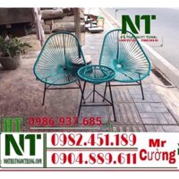 [ THANH LÝ ] bàn ghế dây nhựa ban công