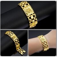 [ Tháo theo ý ] Lắc Tay Nam Mạ Vàng 18K Chạm Dragon - Hàng cao cấp