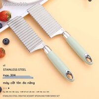 ℡ ✤▫▦Thép Không Gỉ 304 Dao Cắt Khoai Tây Sóng Dao Spike Dao Cắt Khoai Tây Hiện Vật Gợn Sóng Lạ Mắt Dao Cắt Khoai Tây Chi
