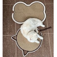 [ THỦ CÔNG ] Thảm lót ăn cho chó mèo bằng dây thừng đay, thảm lót cào móng chó mèo, tấm lót làm mát thoáng khí thú cưng