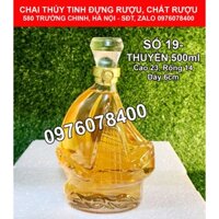 [ THUẬN BUỒM XUÔI GIÓ MINI ] COMBO 2 Vỏ Chai Thủy Tinh Đựng Rượu 500ml, Bình Ngâm Rượu Thuyền, CTT-19X2