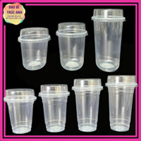 ( THÙNG 1000 ) Ly Nhựa PP Trơn Đáy Bằng Loại Dày 360ml 500ml 600ml 650ml , Đựng Trà Sữa , Sinh Tố