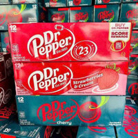 🥤🍒🍓 THÙNG 12 LON NƯỚC NGỌT CỦA MỸ DR PEPPER VỊ NGUYÊN BẢN - VỊ CHERRY - VỊ DÂU & KEM - VỊ CREAM SODA 355ML x 12 U.S.A 🇺🇸