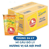 ( Thùng 24 Ly ) Mì Ly Gấu Đỏ Gà Sợi Phở 65g