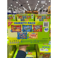 🍪🍫🥜🧀 THÙNG 40 GÓI BÁNH NABISCO VARIETY PACK CỦA MỸ MIX 5 LOẠI OREO, RITZ, NILLA WAFERS, NUTTER BUTTER, CHIPS AHOY 1.12KG