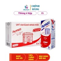 [ Thùng 6 Hộp ] Sữa Tươi Nguyên Kem Promess 1L - Nhập Khẩu Pháp