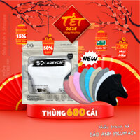 [ Thùng 600 Cái ] Khẩu Trang 5D CAREYON Chống Tia UV, Khẩu Trang Y Tế 3 Lớp Kháng Khuẩn Cao Cấp