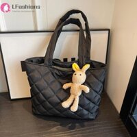 ❀ Tình yêu thời trang ❀ Túi xách nữ Túi đeo dưới cánh tay chần bông kim cương Túi mềm mại Puffy Tote dung tích lớn Túi đi lại nữ có mặt dây chuyền Túi đệm nách