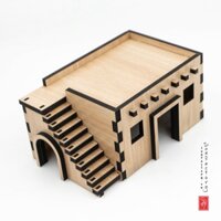 [ Tổ chim lovebird , lồng Hamster ] Nhà ở đa tầng cho Hamster H4 bằng gỗ , chuồng cho hamster dễ dàng lắp ráp và vệ sinh