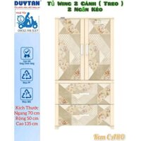 { Tổng kho giá rẻ } Tủ Nhựa Duy Tân Wing 2c-2n- Màu KEM CARO