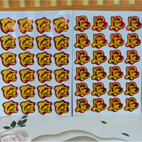 [ trang trí tết ] Sỉ 1 xấp 10 tờ dán chữ tài lộc kim tuyến có keo